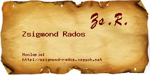 Zsigmond Rados névjegykártya